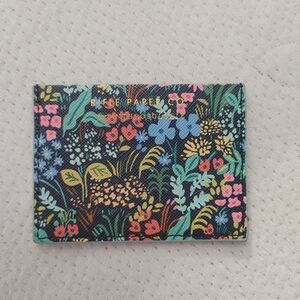 Rifle Paper Co. Floral Card Wallet — Black with Multicolor Blooms
